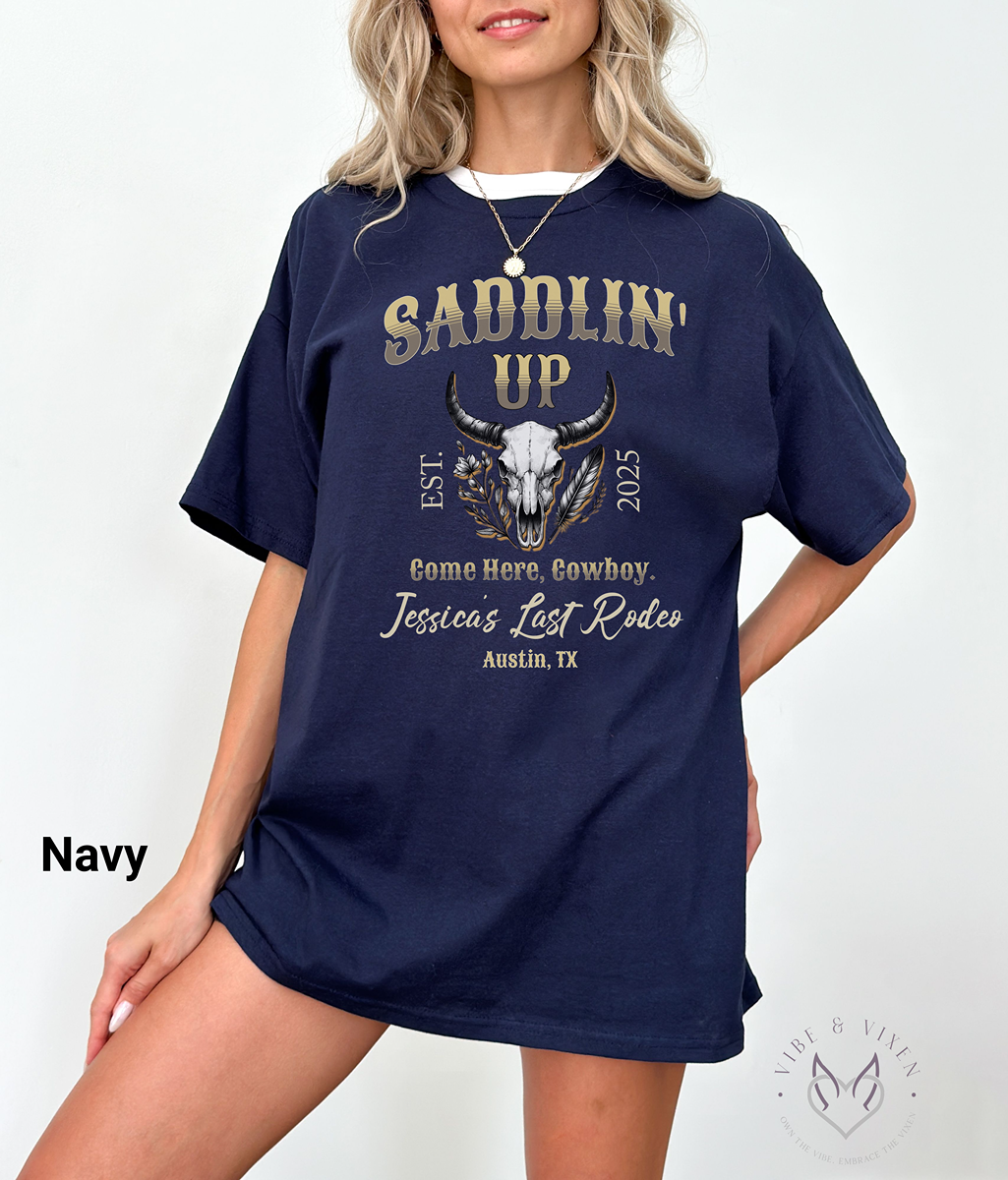 Custom Western Themed Bachelorette/ Bridal Party Tees- "View Full Details" to Personalize
