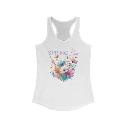 Spring Vibes Racerback Tank, Floral Graphic Top