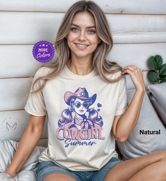 Cowgirl Summer Tee, Retro Cowgirl Shirt