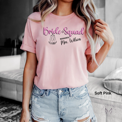 Misson: Future Mrs., Custom Bachelorette T Shirts, Bridal Party Tees-  "View Full Details" to Personalize