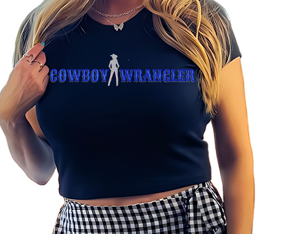 Cowboy Wrangler Baby Tee – Sexy Women's Western-Inspired Top