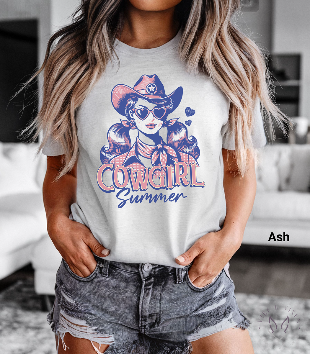 Cowgirl Summer Tee, Retro Cowgirl Shirt