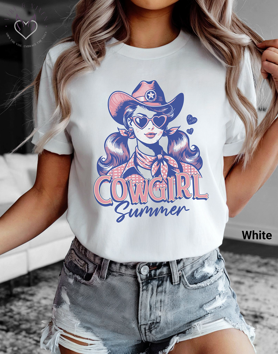 Cowgirl Summer Tee, Retro Cowgirl Shirt