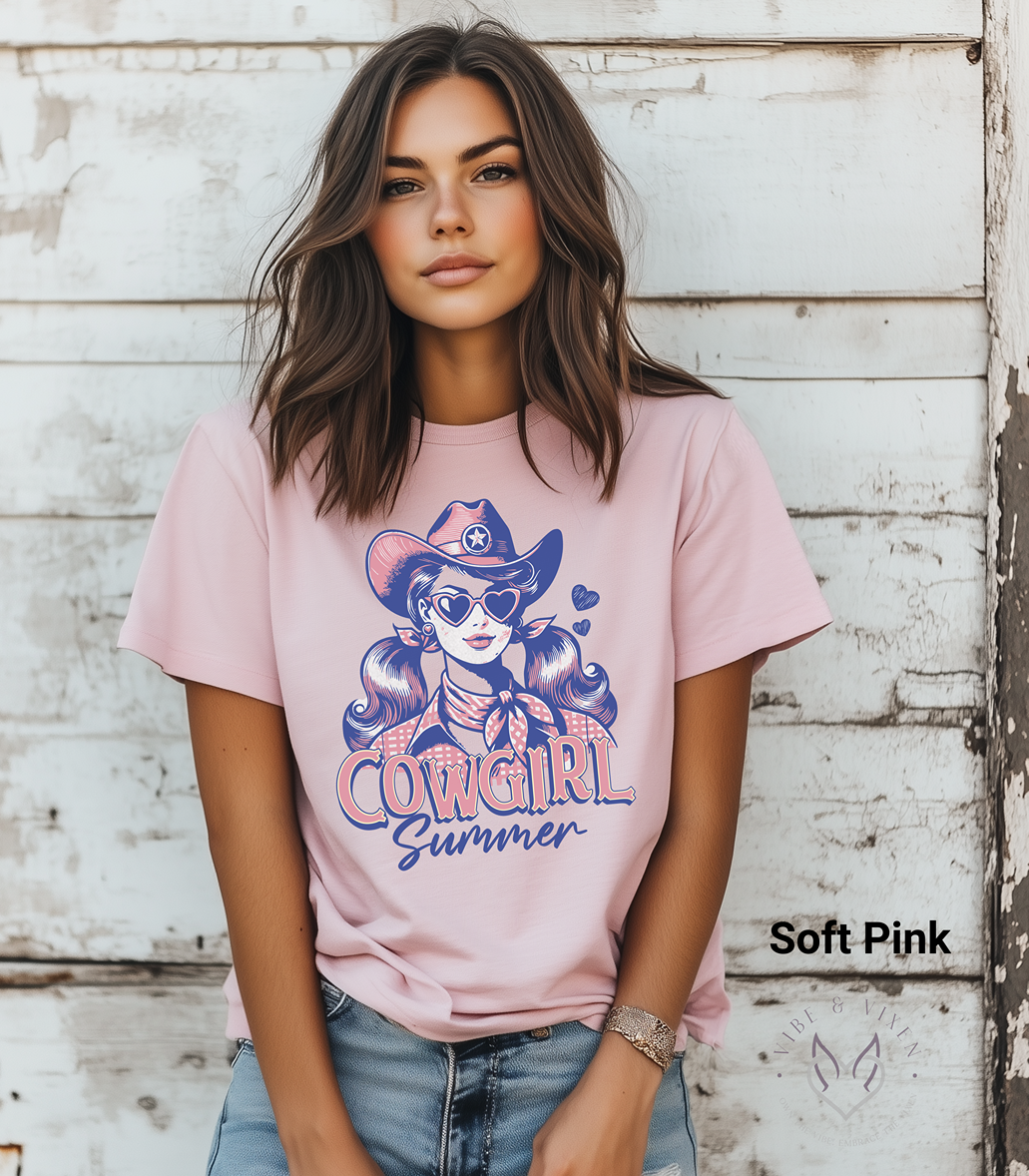 Cowgirl Summer Tee, Retro Cowgirl Shirt