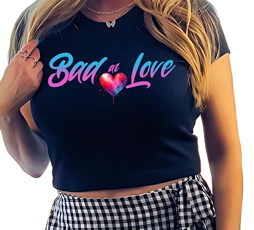 Bad at Love Baby Tee – Stunning Women’s Graphic top