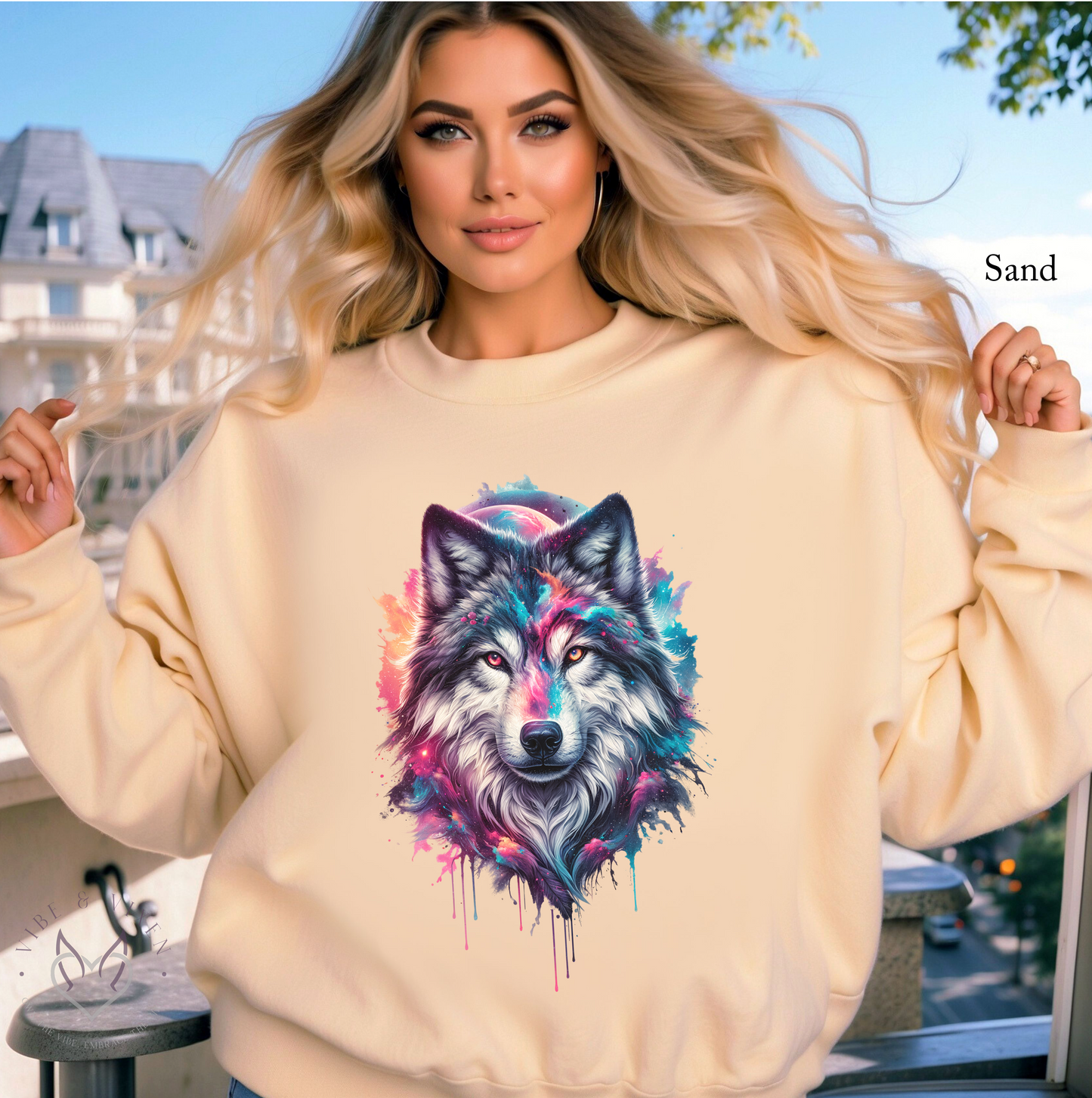 Retro Wolf Crewneck Sweatshirt